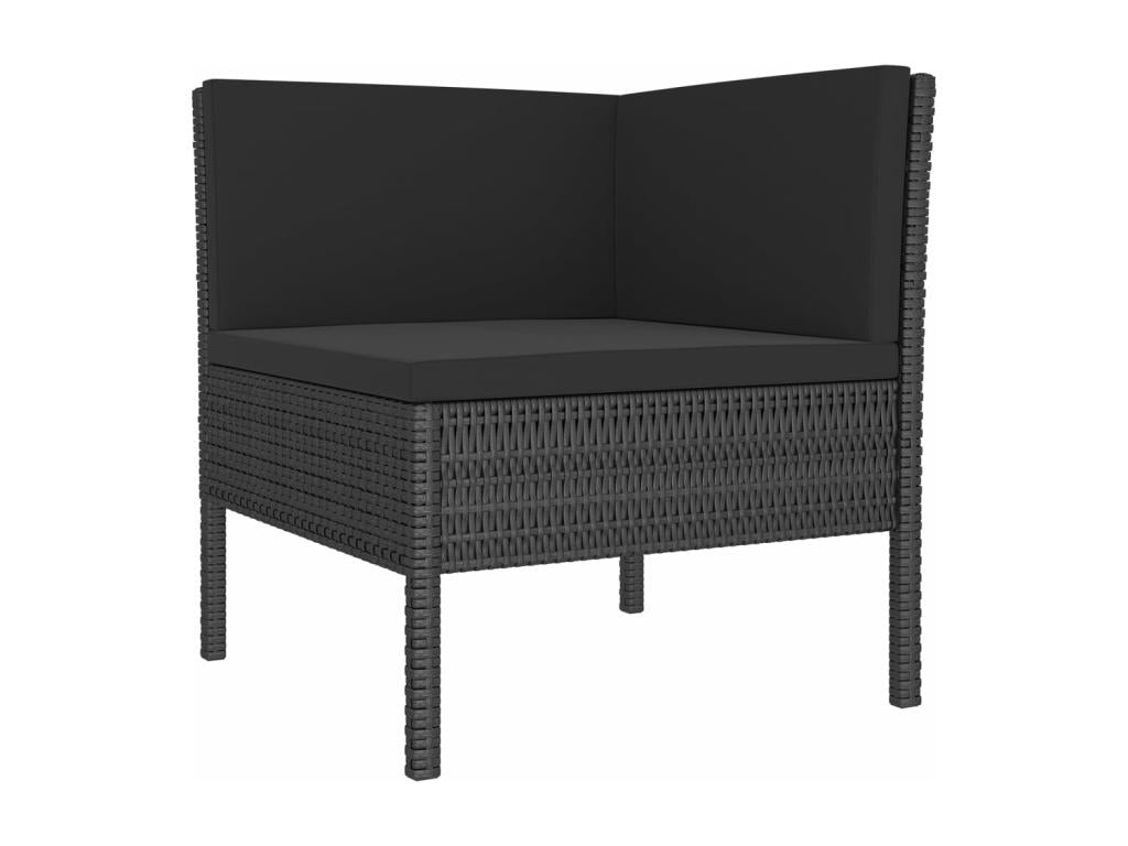 Ensemble de mobilier de jardin en résine tressée noire - dlz1766457046748