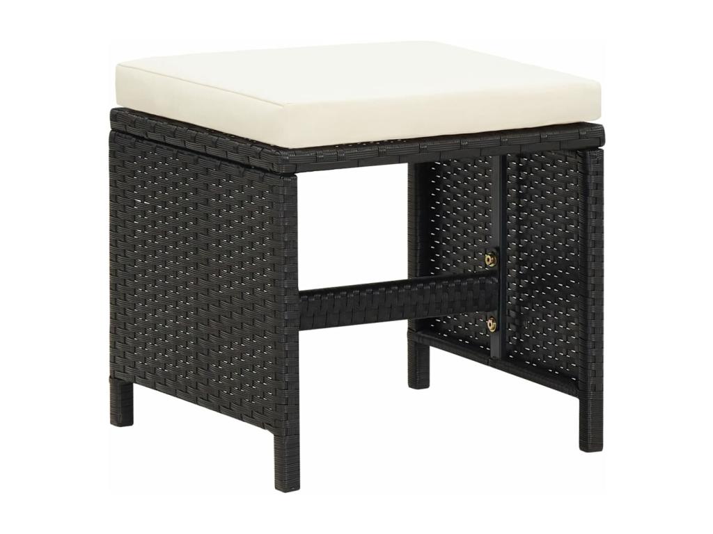 Mobilier de maison en résine tressée noire - dlz1766457179452