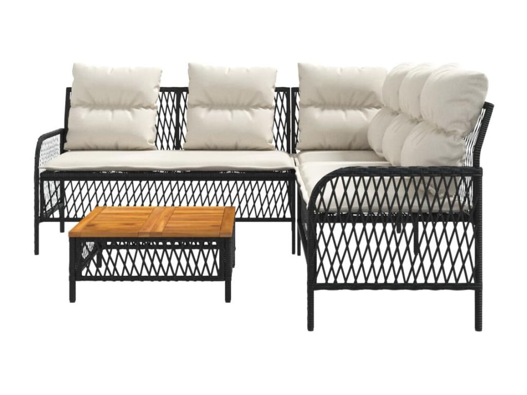 Ensemble de mobilier d'extérieur en résine tressée grise