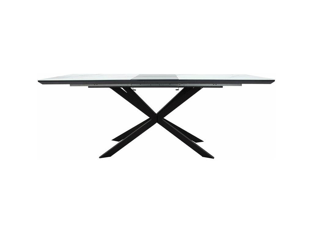 Table de salle à manger en marbre noir, 200 x 80 x 77 cm