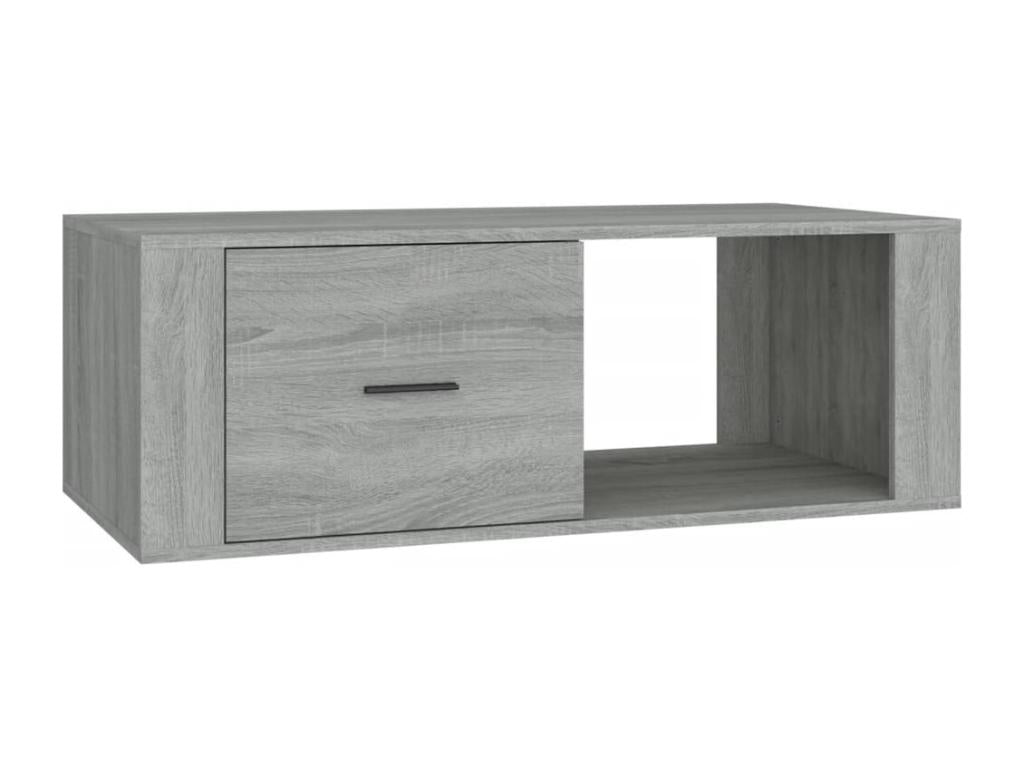 Table basse en bois d'ingénierie gris, 100 x 50,5 x 35 cm