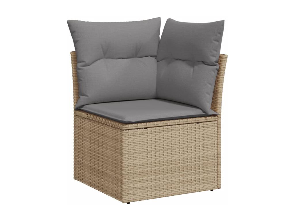 Ensemble de mobilier de jardin en résine tressée beige - dlz1766456504390