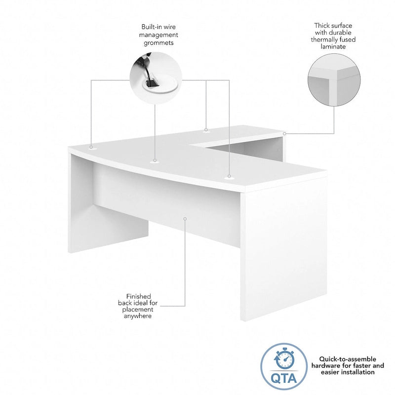 Bureau d'angle Echo 72W à façade incurvée de Bush Business Furniture