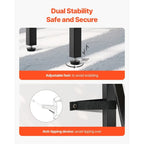 Console en MDF brun et noir, 3 niveaux, idéale pour une entrée. Charge maximale : 109 kg (240 lb). Dimensions : 140 cm (55,1 po) L x 34 cm (13,4 po) l x 76 cm (30 po) H.