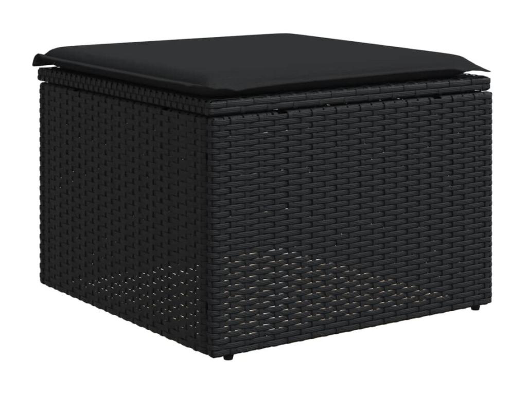 Ensemble de mobilier de jardin en résine tressée noire - dlz1766456713744