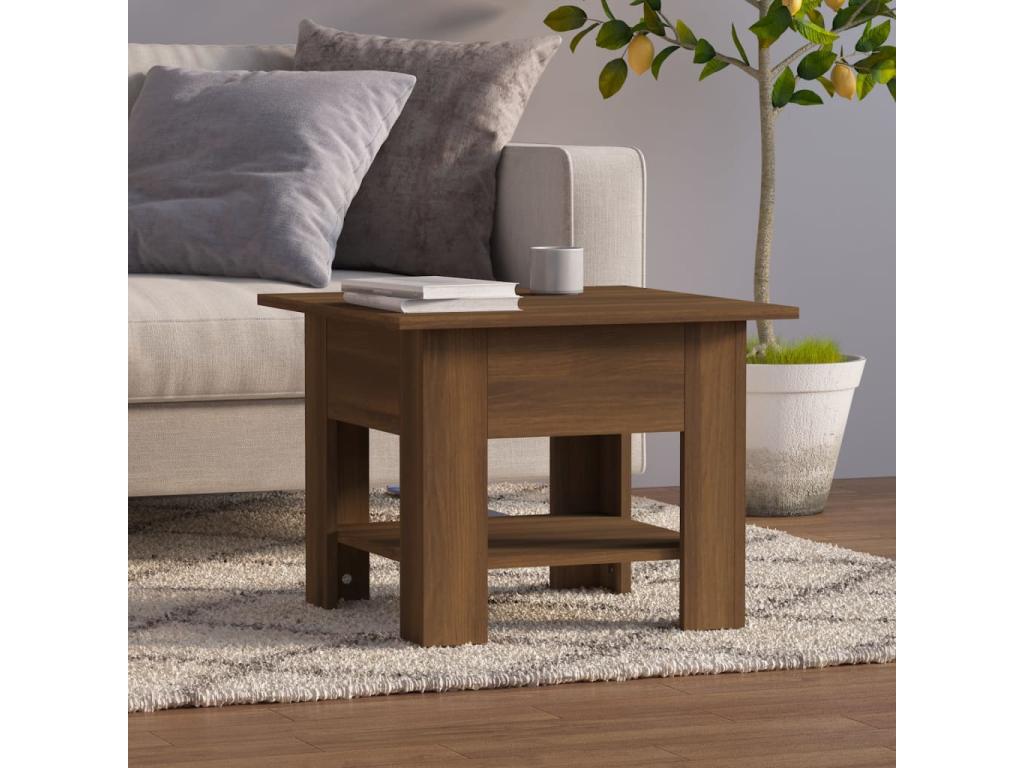 Table basse en chêne brun, 55 x 55 x 42 cm