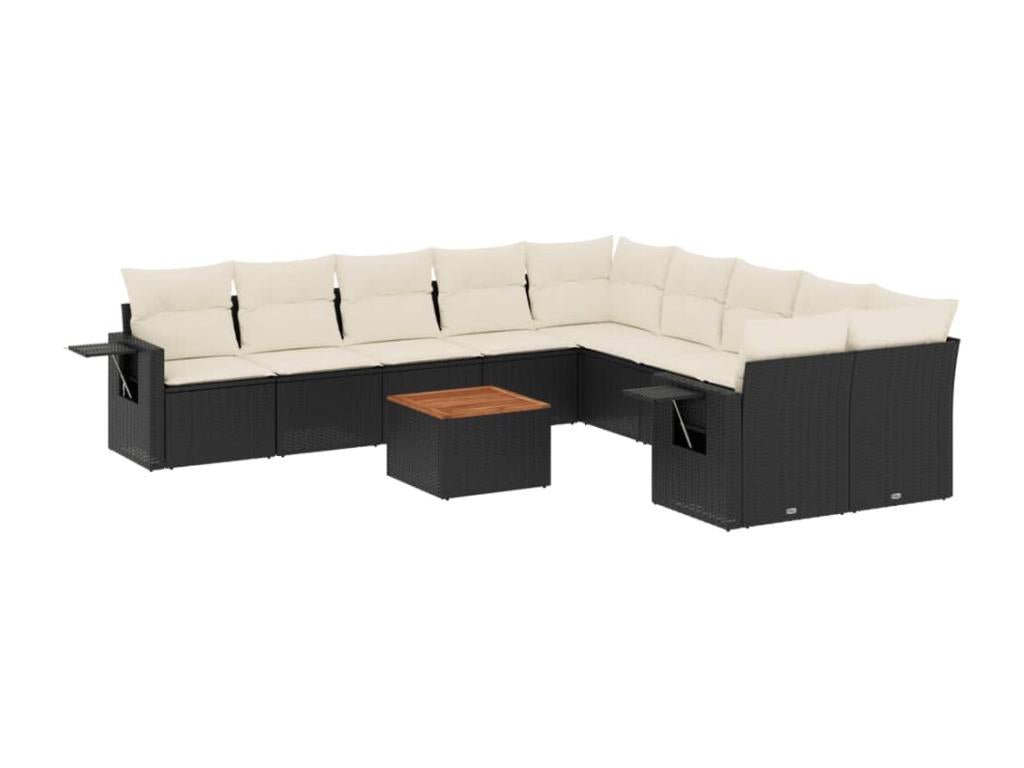Ensemble de mobilier de jardin en résine tressée noire - dlz1766457146301