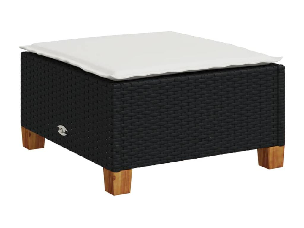 Ensemble de mobilier de jardin en résine tressée noire - dlz1766456721246