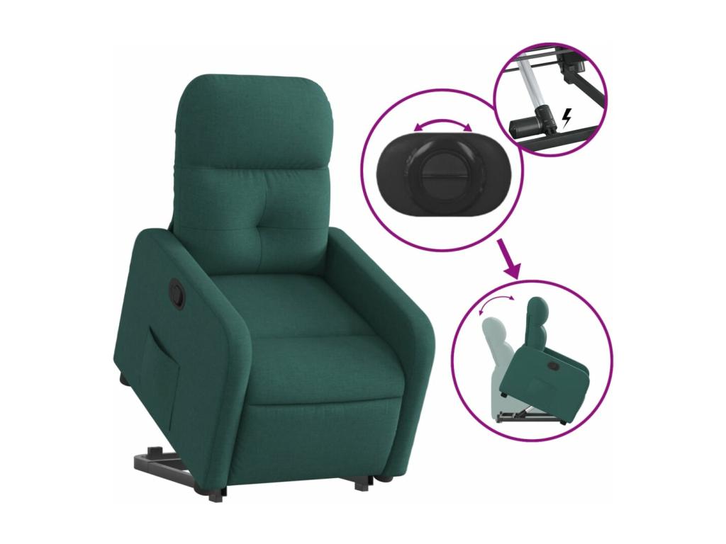 Fauteuil d'appoint en tissu vert - dlz1766456588740