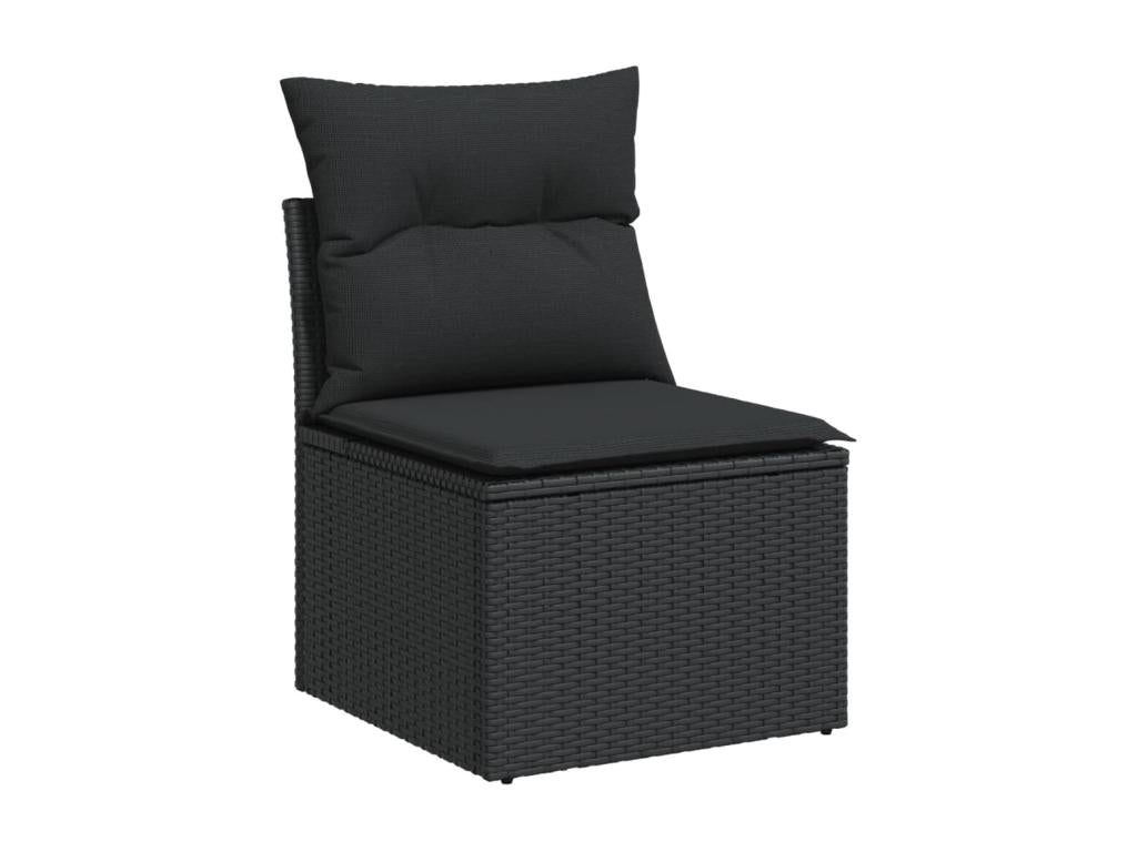 Ensemble de mobilier de jardin en résine tressée noire - dlz1766456729634