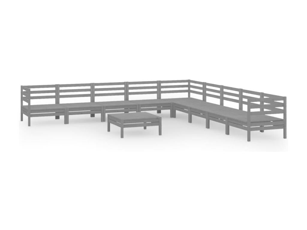 Ensemble de mobilier de jardin en pin gris - dlz1766456826865