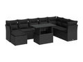 Ensemble de mobilier de jardin en résine tressée noire - dlz1766457118241