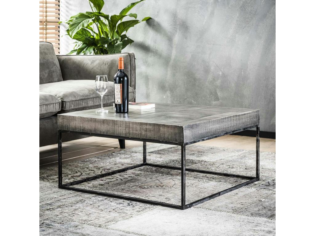 Table basse en bois massif beige