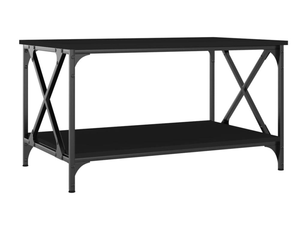Table basse en bois d'ingénierie noir, 80 x 50 x 45 cm
