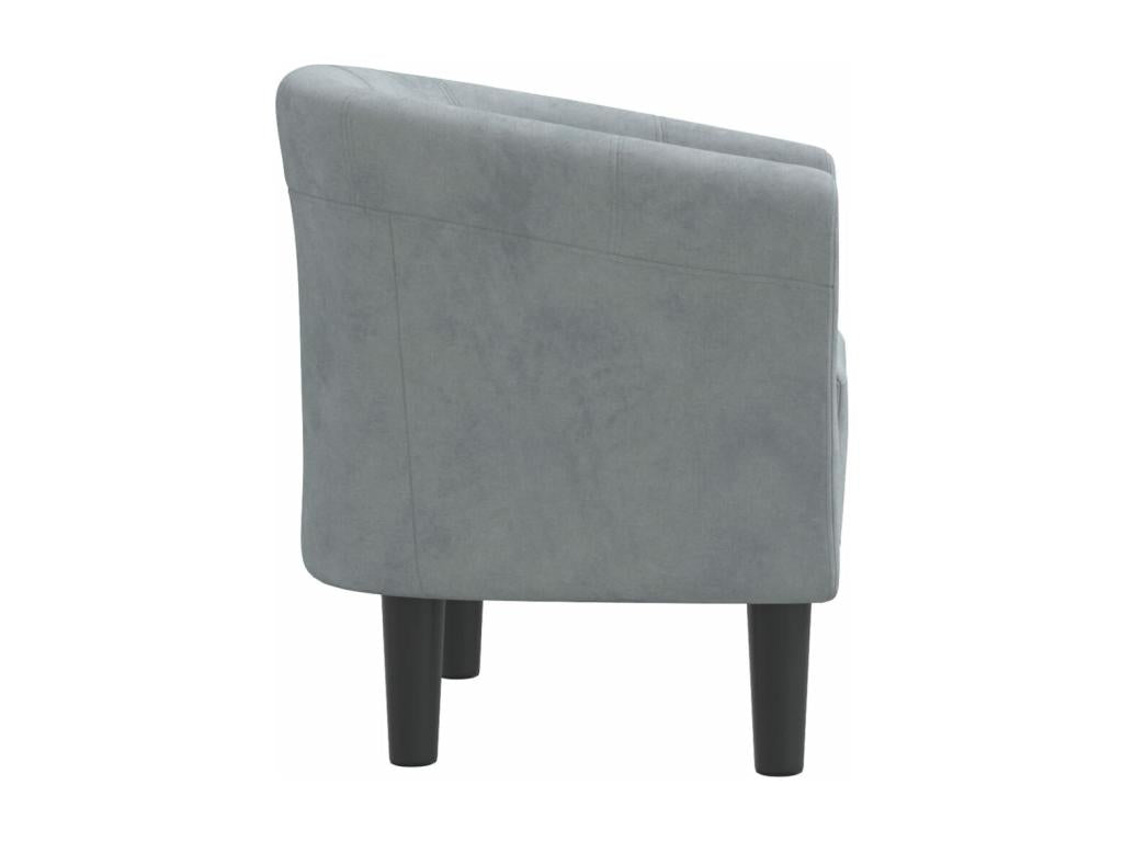 Fauteuil en velours gris