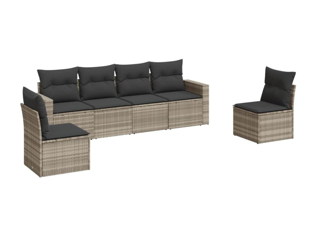 Ensemble de mobilier de jardin en résine tressée grise - dlz1766456696325