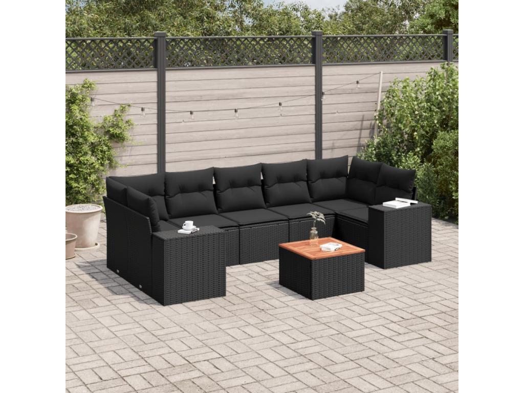 Black Woven Resin Wicker Outdoor Furniture Set - dlz1766457174044