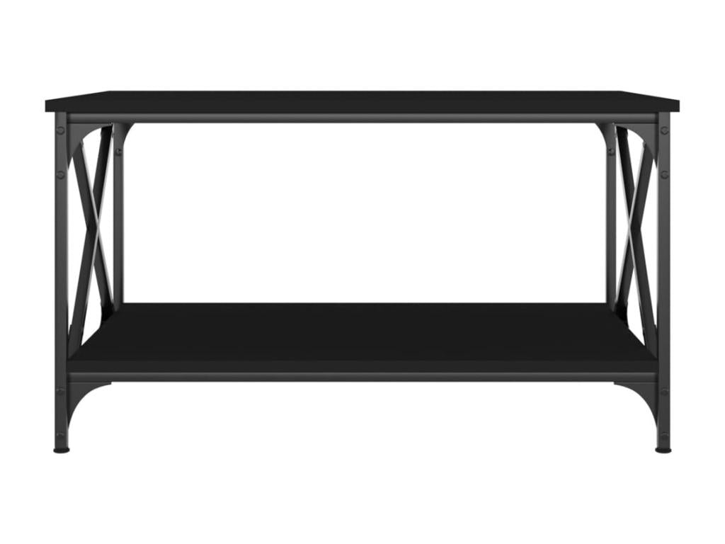 Table basse en bois d'ingénierie noir, 80 x 50 x 45 cm