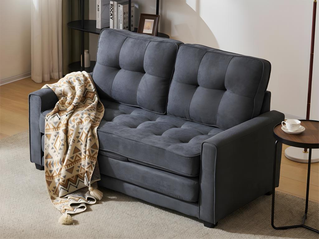 Canapé-lit en tissu gris - dlz1766456805247