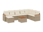 Ensemble de mobilier de jardin en résine tressée beige - dlz1766456313702