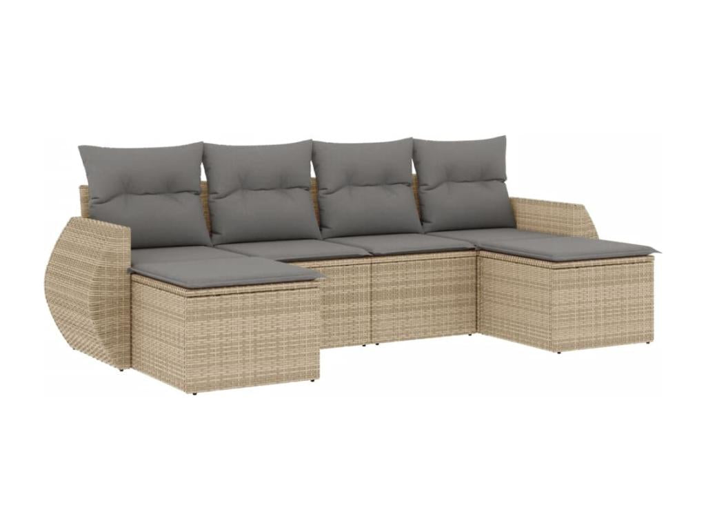Ensemble de mobilier de jardin en résine tressée beige - dlz1766456557147