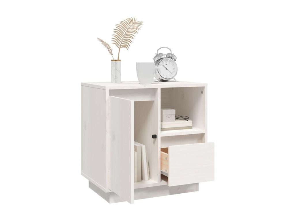 Table en pin blanc, 50 x 34 x 50 cm