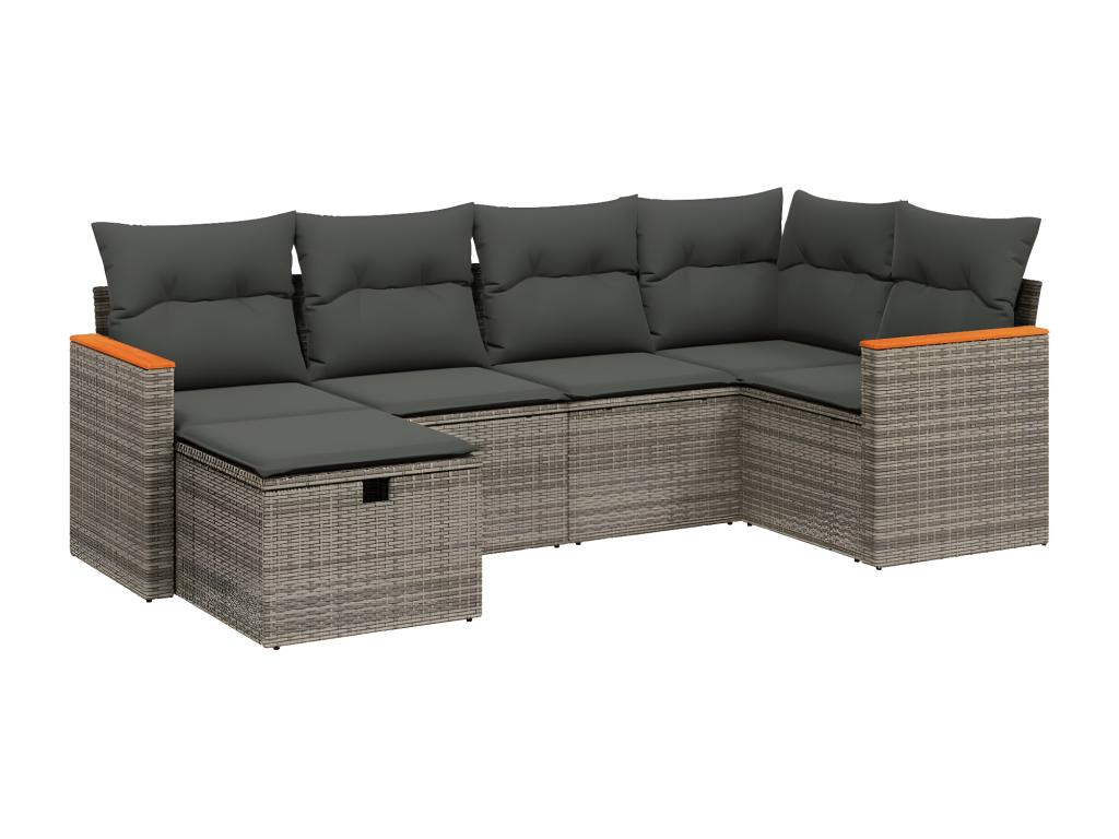 Ensemble de mobilier de jardin en résine tressée grise - dlz1766456994227