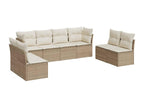 Ensemble de mobilier de jardin en résine tressée beige - dlz1766456777138