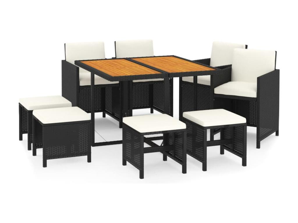 Mobilier de maison en résine tressée noire - dlz1766457179452