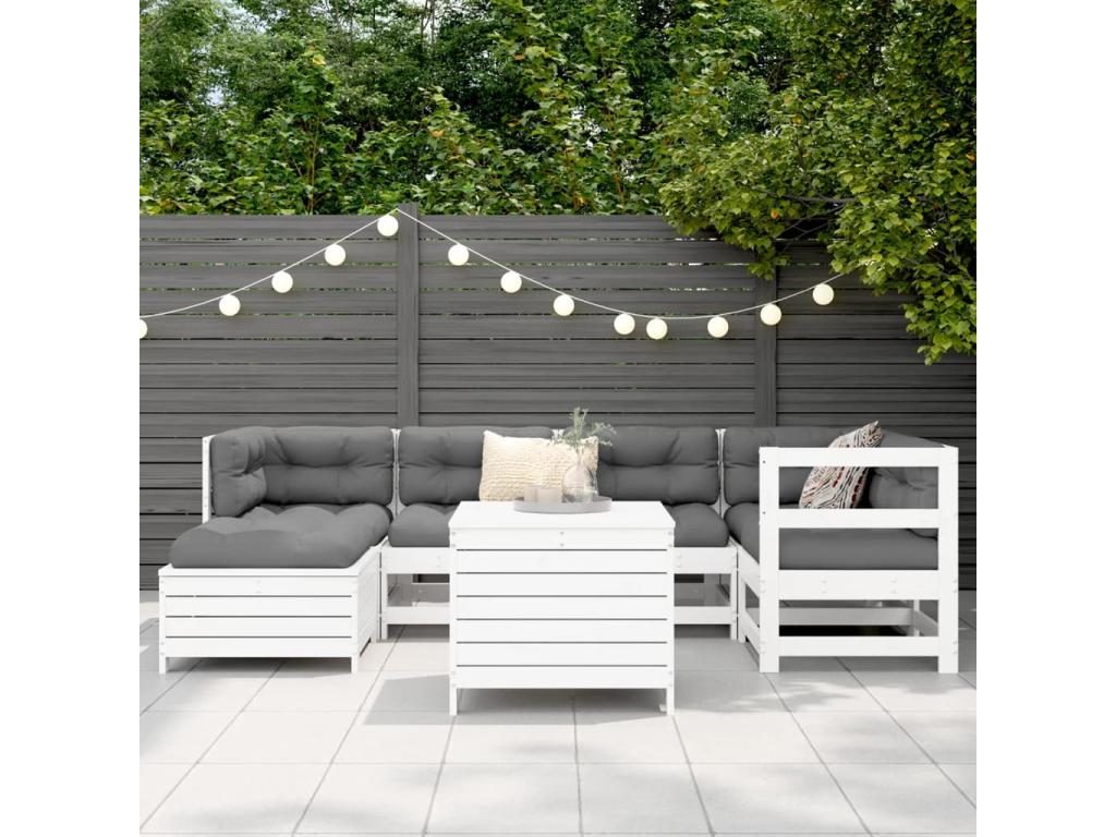 Ensemble de mobilier de jardin en pin blanc - dlz1766456758759