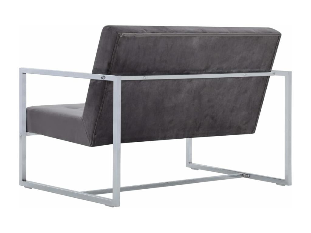 Canapé en velours gris - dlz1766456773821