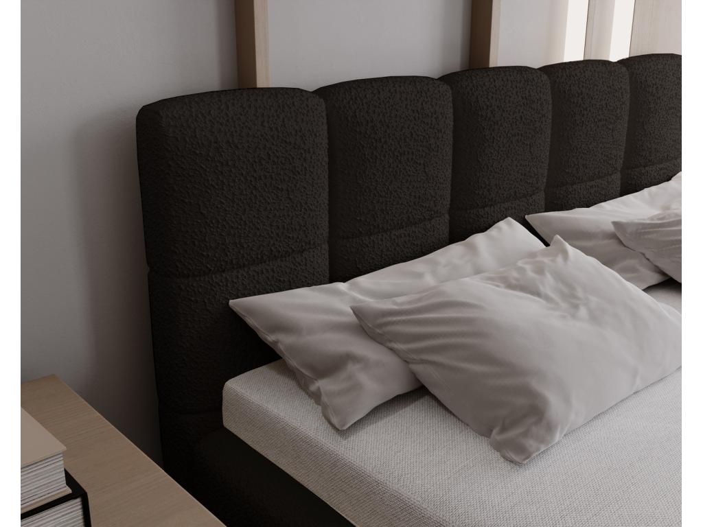 Mobilier d'intérieur en tissu bouclé noir, 180 x 200 cm