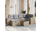 Ensemble de mobilier de jardin en résine tressée beige - dlz1766456304999