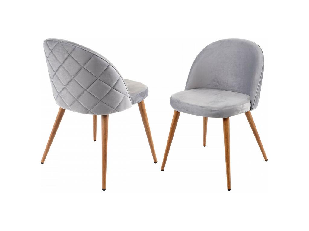 Fauteuil d'appoint en velours gris - dlz1766457044924