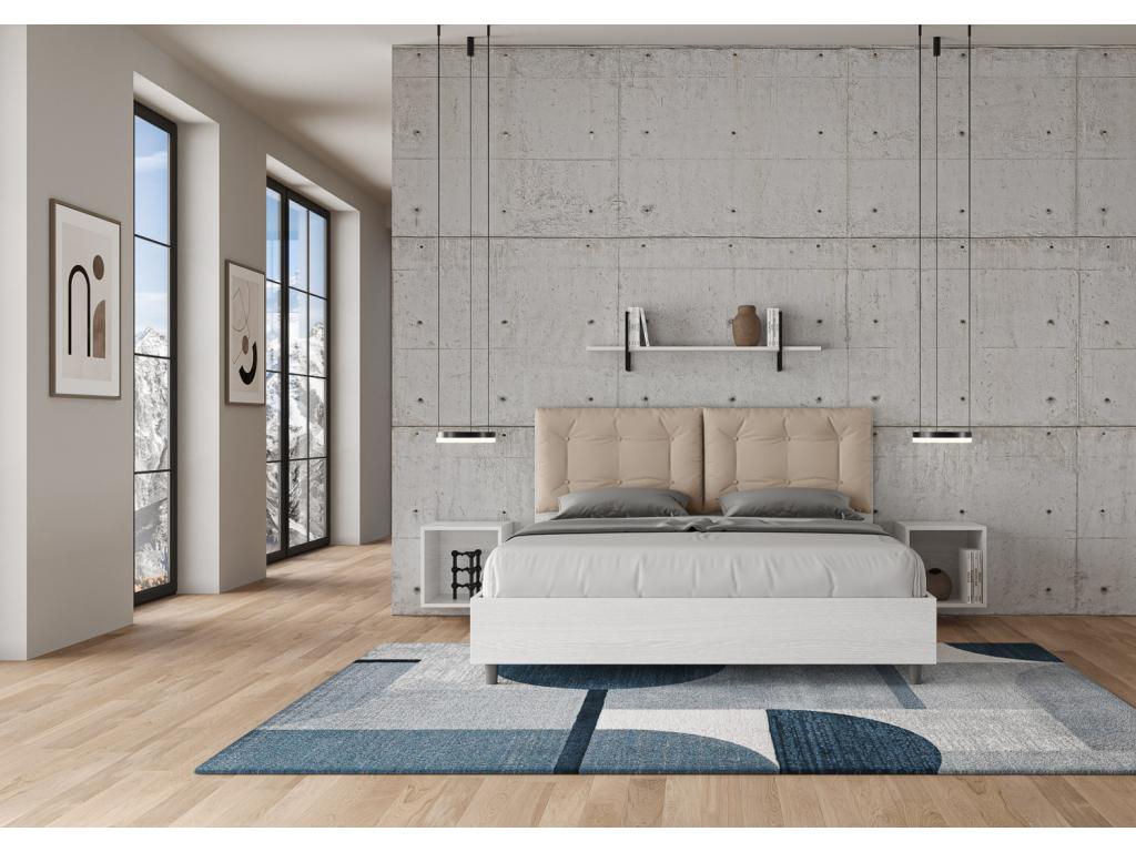 Meuble de maison en similicuir blanc, 160 x 200 cm