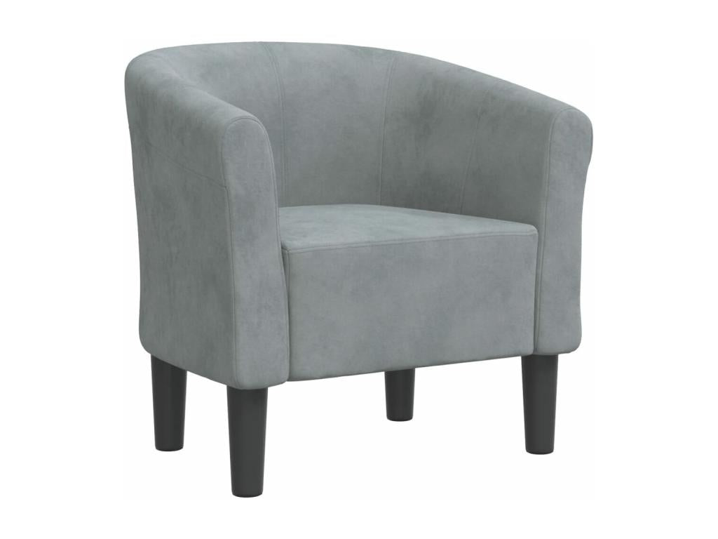 Fauteuil en velours gris