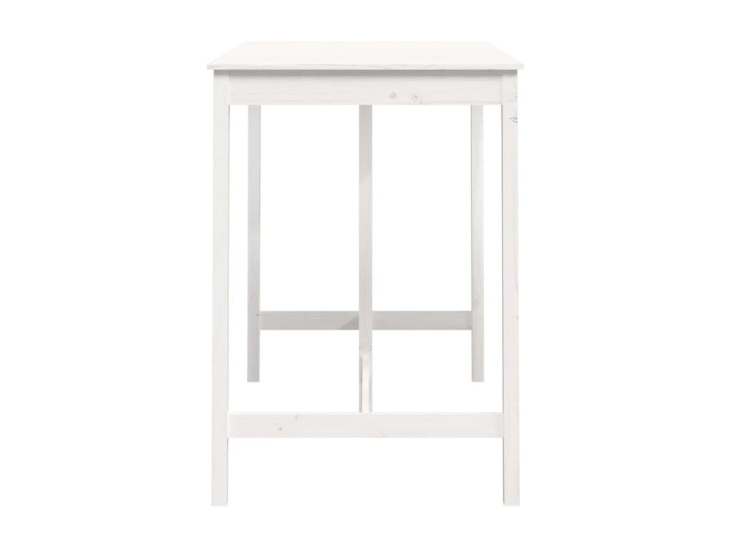Table en bois massif blanc, 140 x 80 x 110 cm