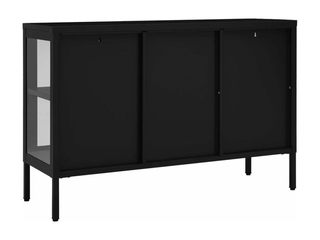 Buffet en verre noir, 105 x 35 x 70 cm