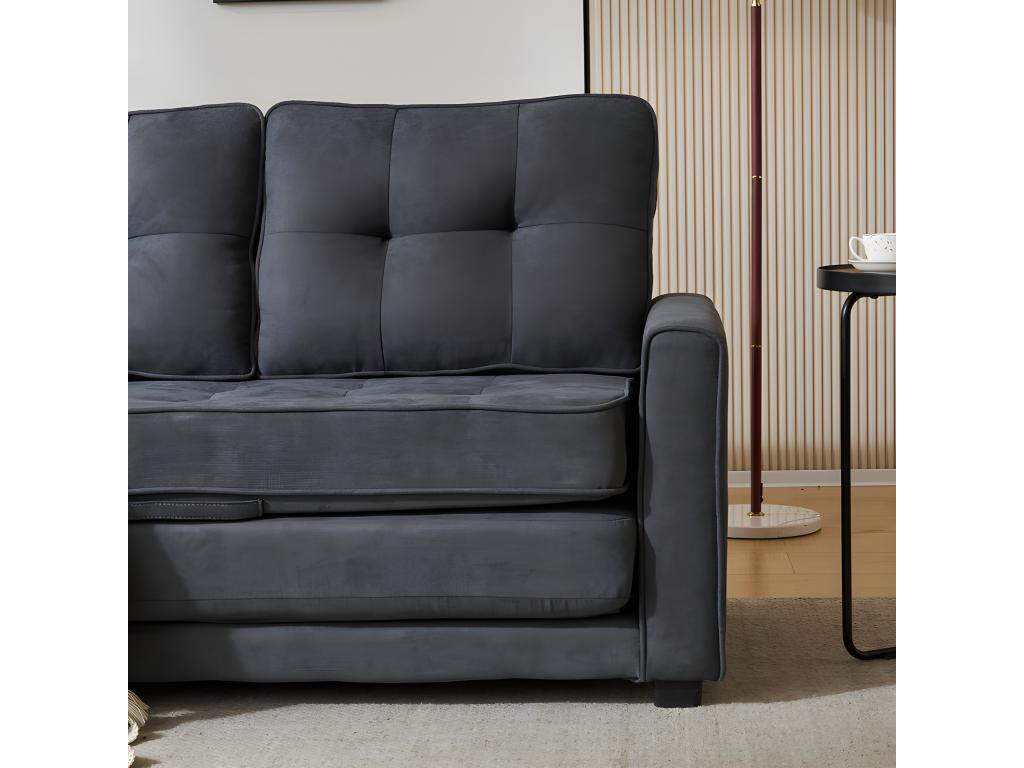 Canapé-lit en tissu gris - dlz1766456805247