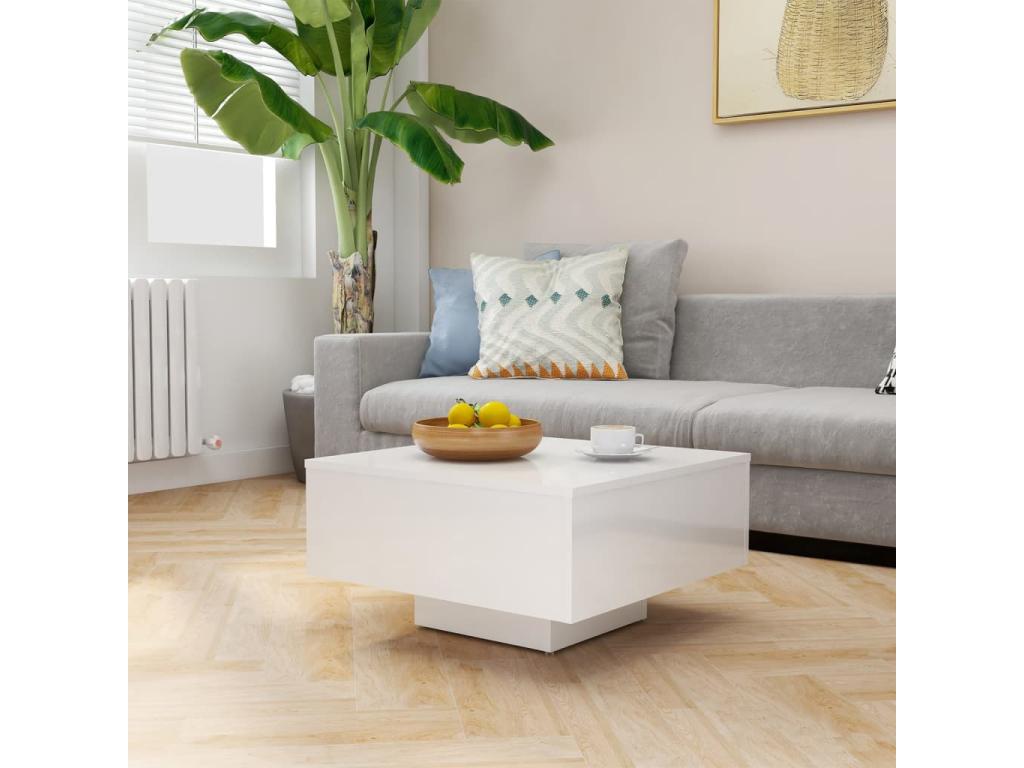 Table basse blanche, 60 x 60 x 31,5 cm