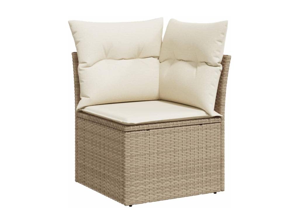 Ensemble de mobilier de jardin en résine tressée beige - dlz1766456708837