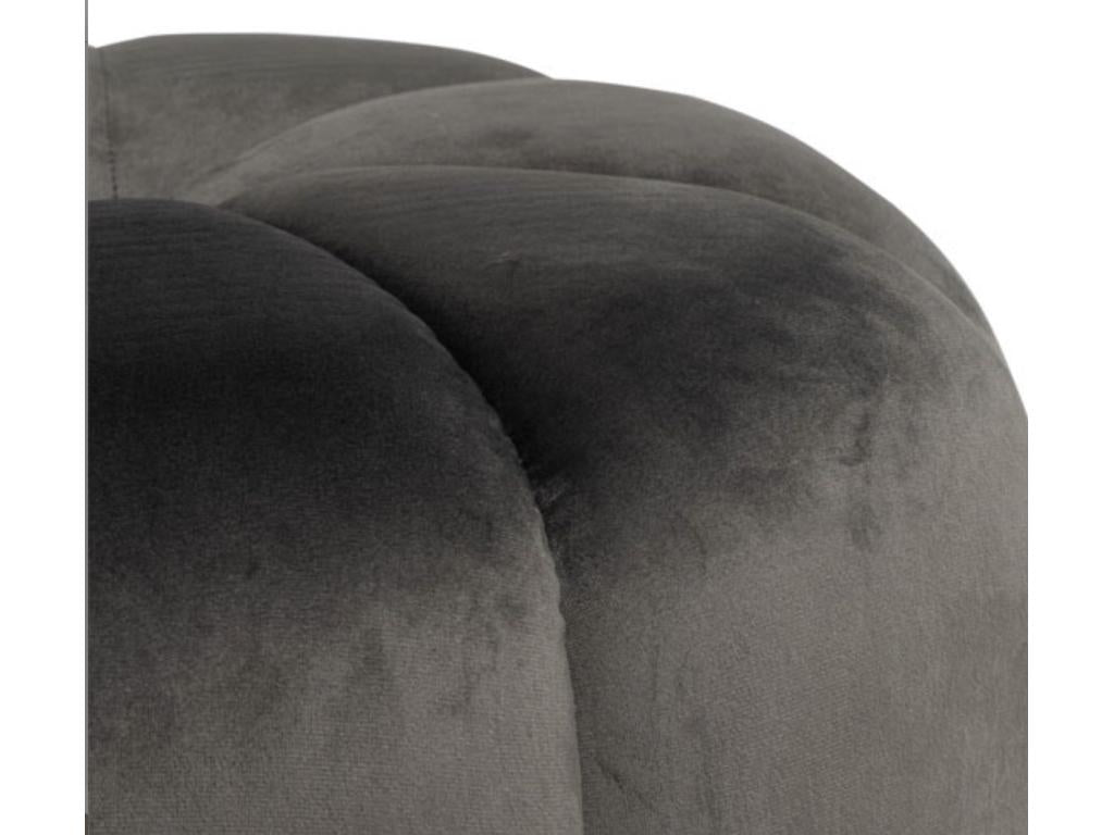 Pouf en velours anthracite