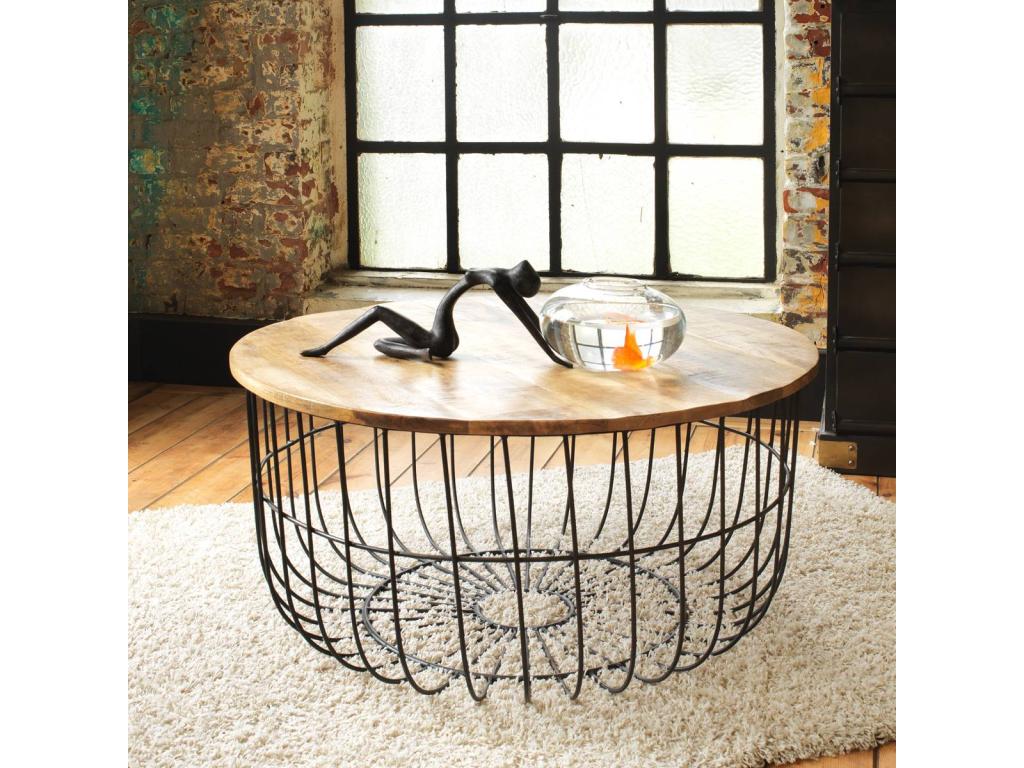 Table basse en métal noir