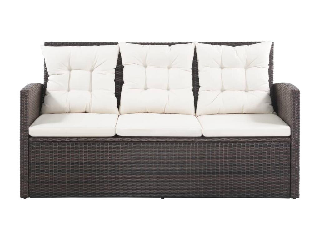 Ensemble de mobilier de jardin en résine tressée marron - dlz1766456551926