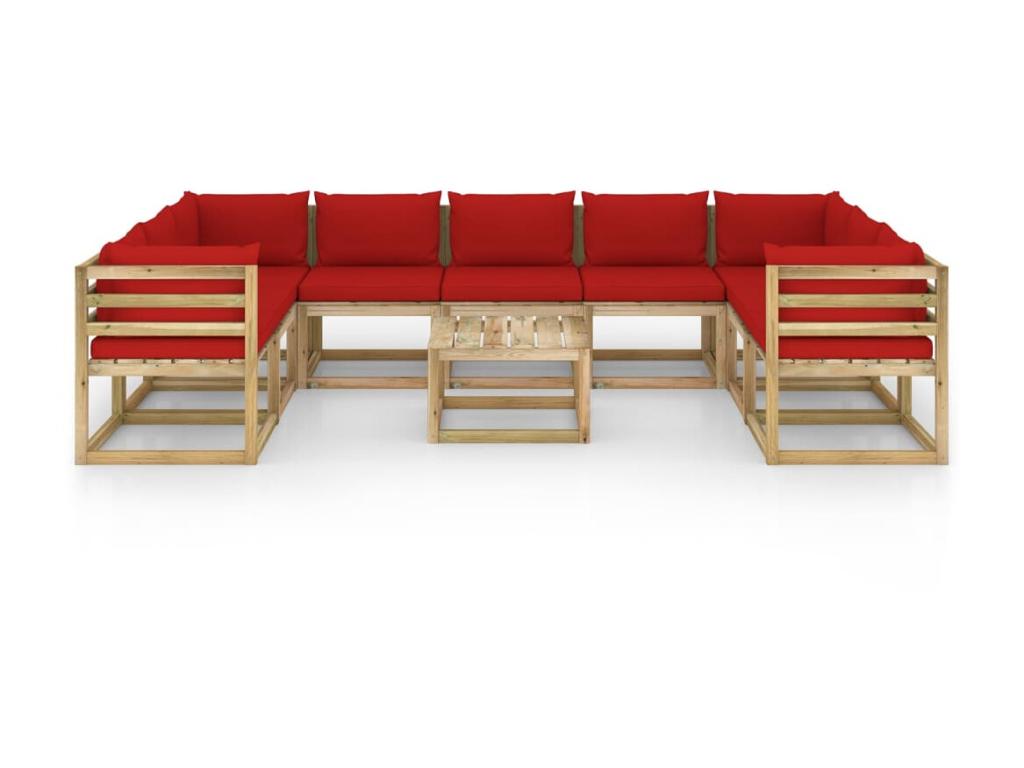 Ensemble de mobilier de jardin en pin naturel - dlz1766456849955