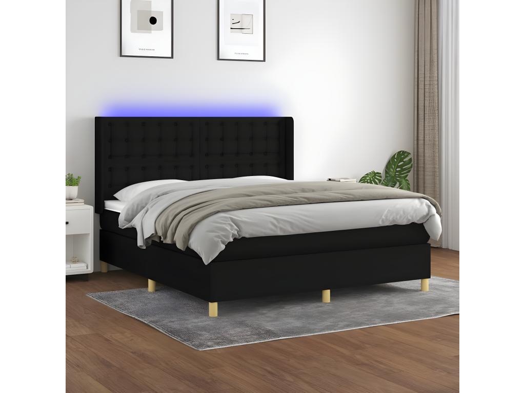 Matelas en tissu noir, 160 x 200 cm - dlz1766457137094