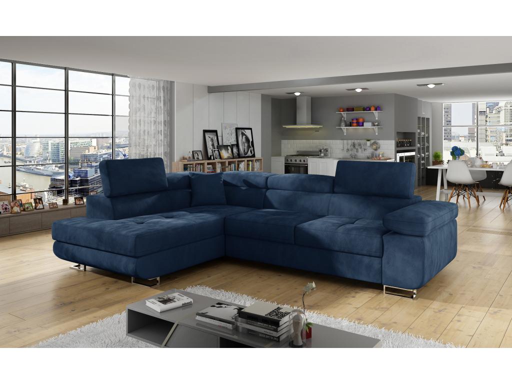 Canapé-lit en velours bleu