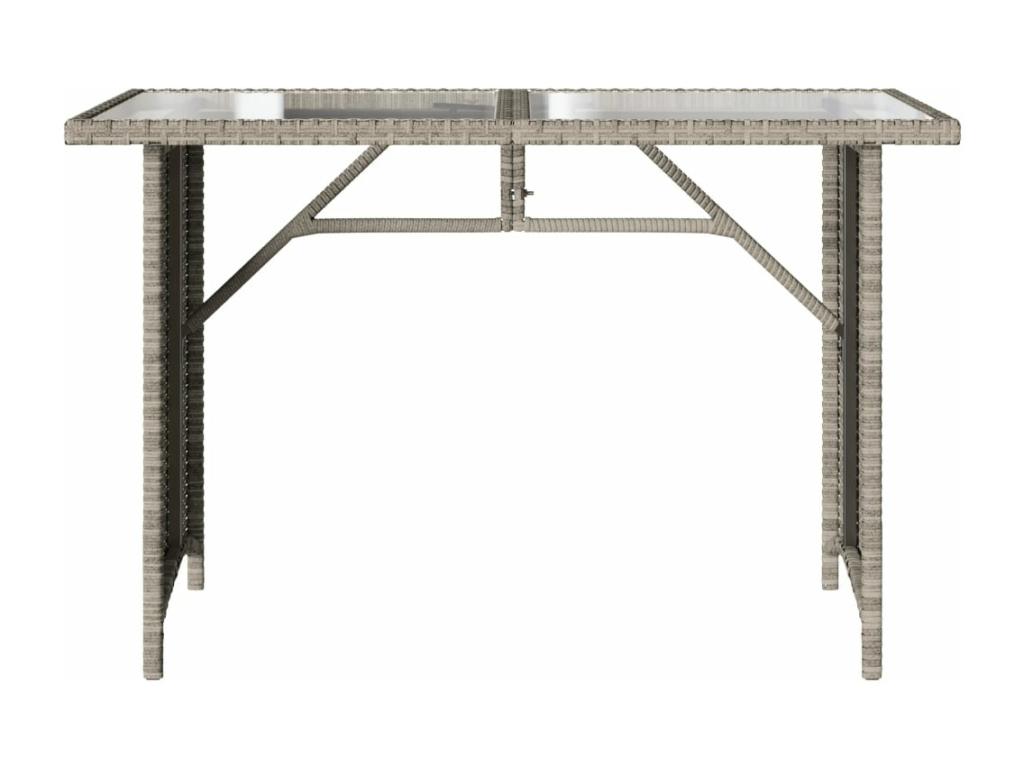 Table en verre gris, 110 x 68 x 70 cm