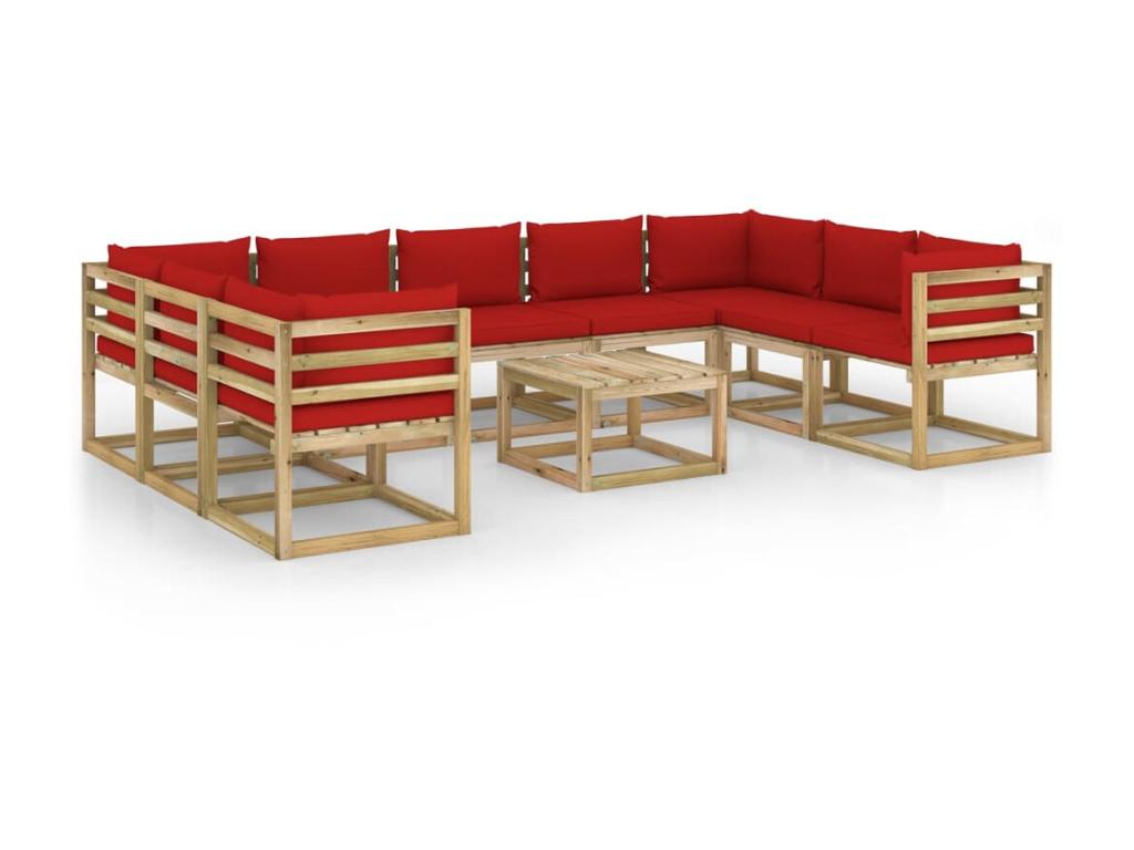 Ensemble de mobilier de jardin en pin naturel - dlz1766456849955