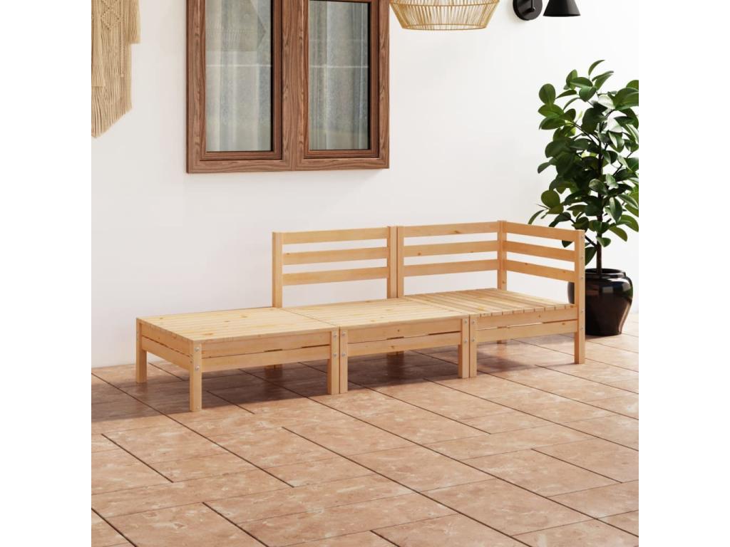 Ensemble de mobilier de jardin en pin naturel - dlz1766456449467